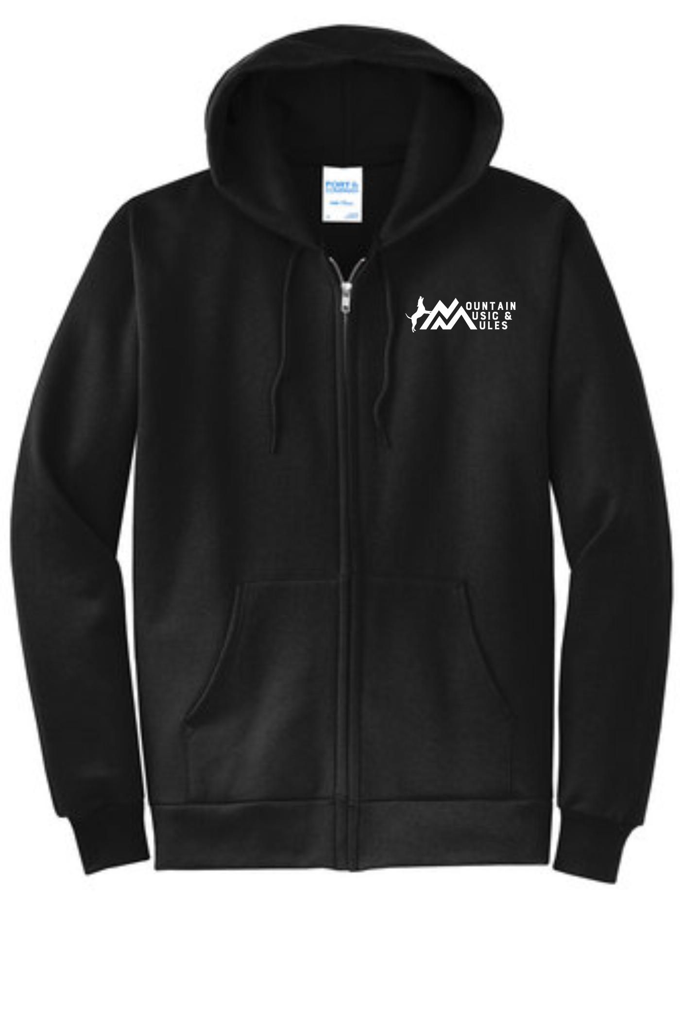 Black, Full Zip Sweatshirt with Hood, MMM Logo