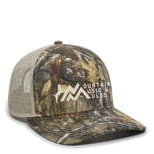 Hat,Modern Trucker -Camo-Realtree with Tan Back, MMM Logo