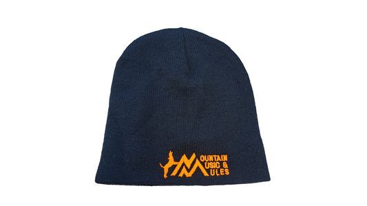 Black, Knit Beanie - Orange MMM Logo