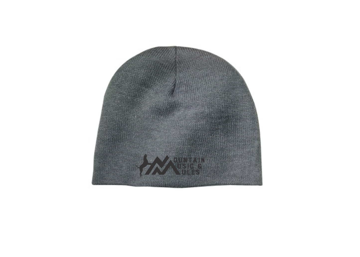 Gray, Knit Beanie- Black MMM Logo